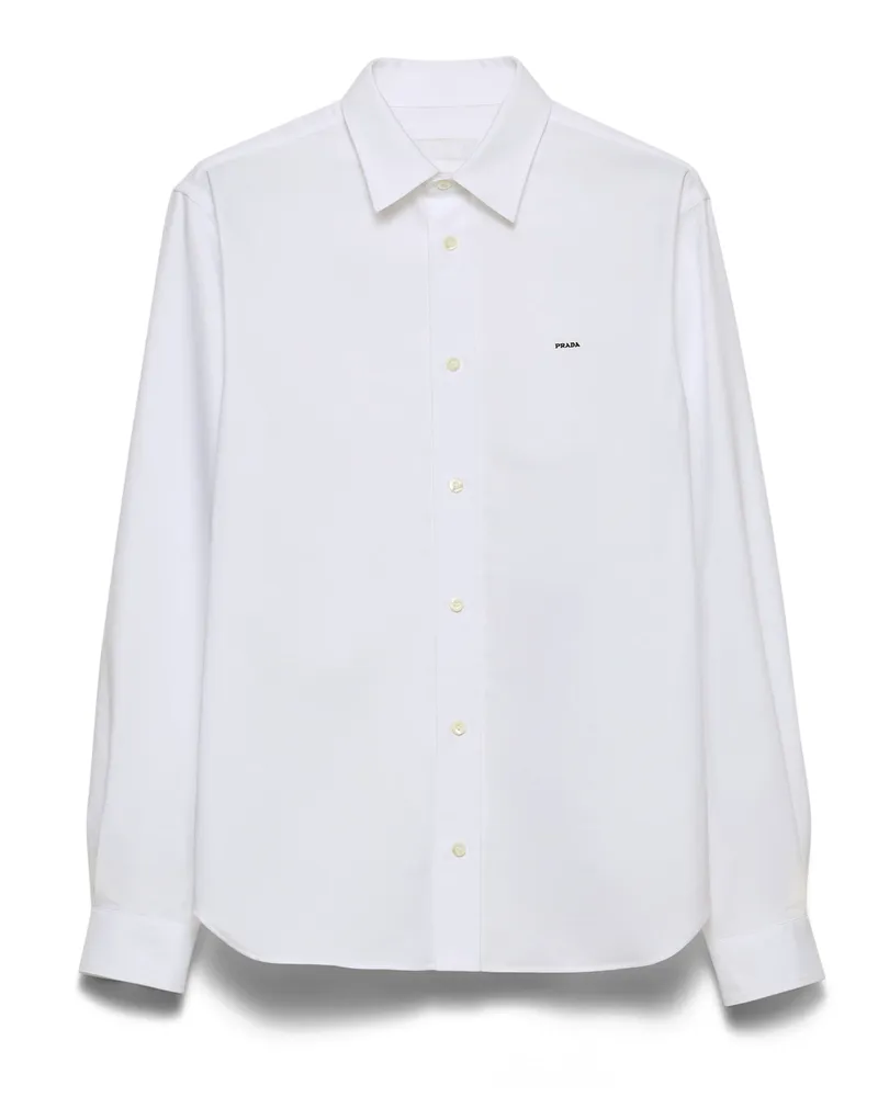 Prada Hemd Aus Baumwolle, Herren, Weiss, Größe Weiss