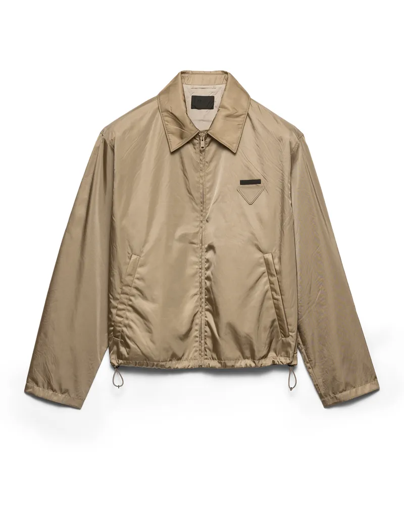 Prada Blousonjacke Mit Reißverschluss Aus Re-nylon, Herren, Beige, Größe Beige