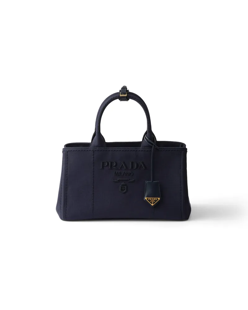 Prada Jardinière Große Handtasche Aus Baumwoll-canvas, Damen, Ostseeblau Ostseeblau