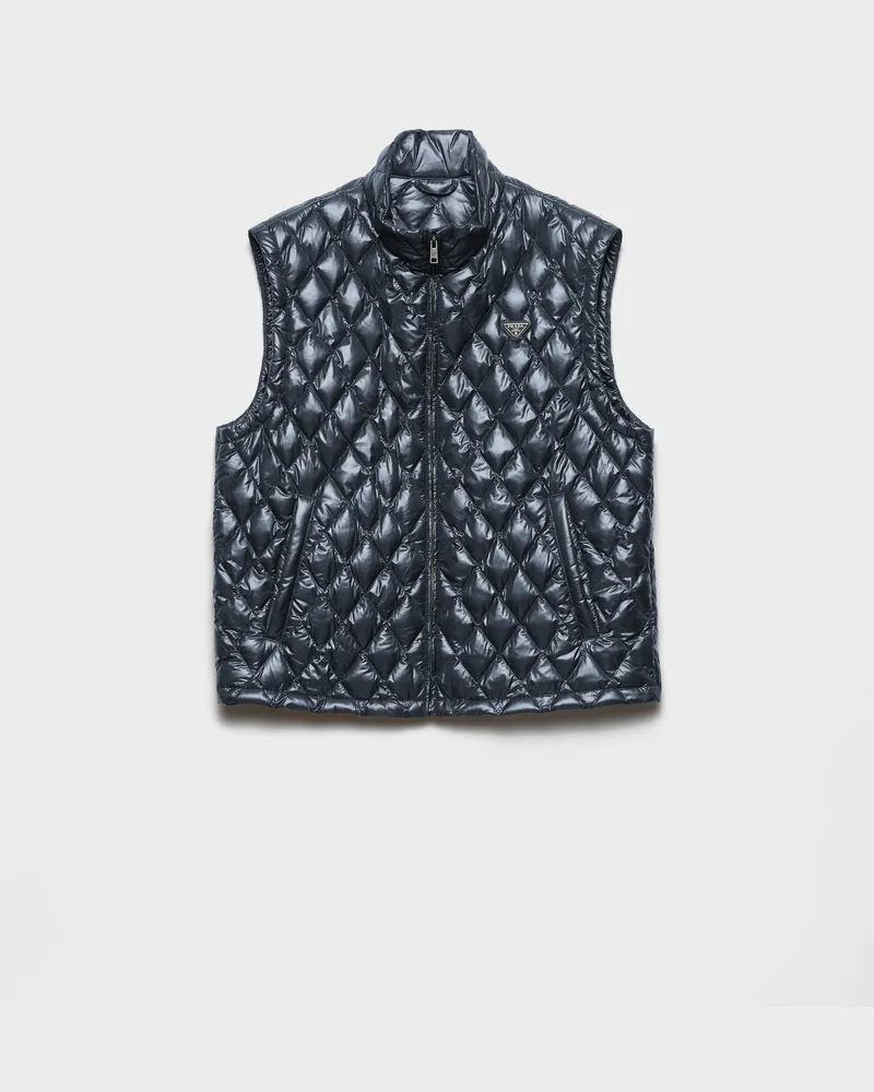 Prada Funktionsgewebe-Daunenweste Blau