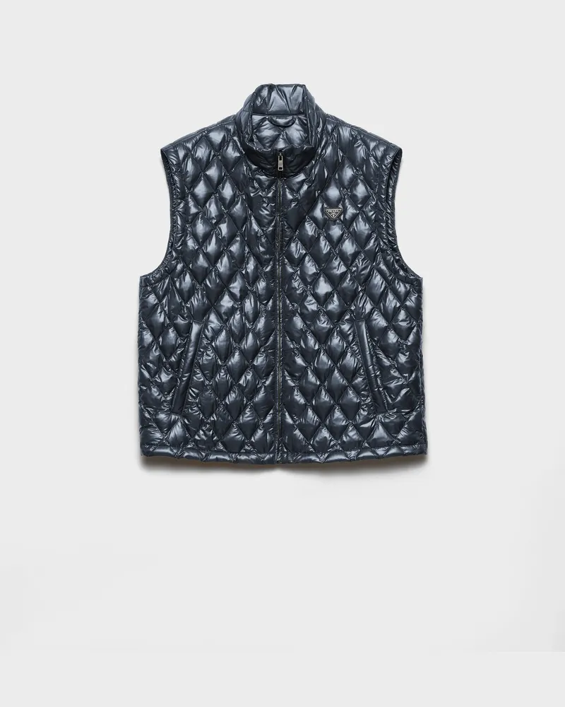 Prada Funktionsgewebe-Daunenweste Blau