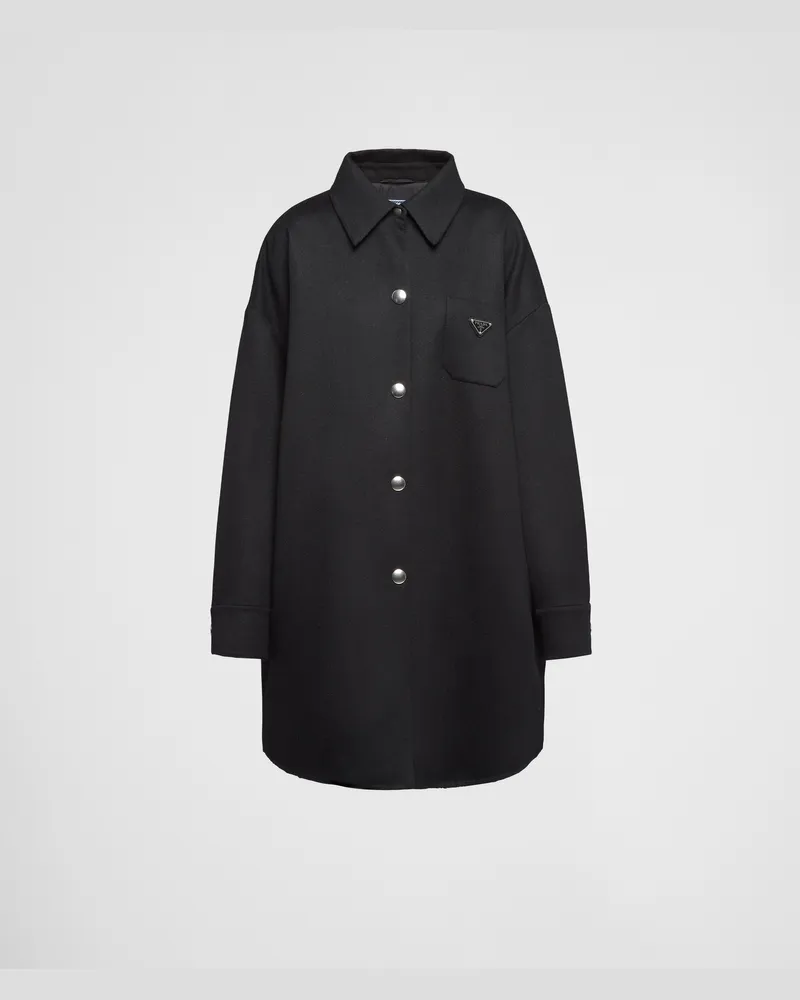 Prada Mantel aus Kaschgora Schwarz