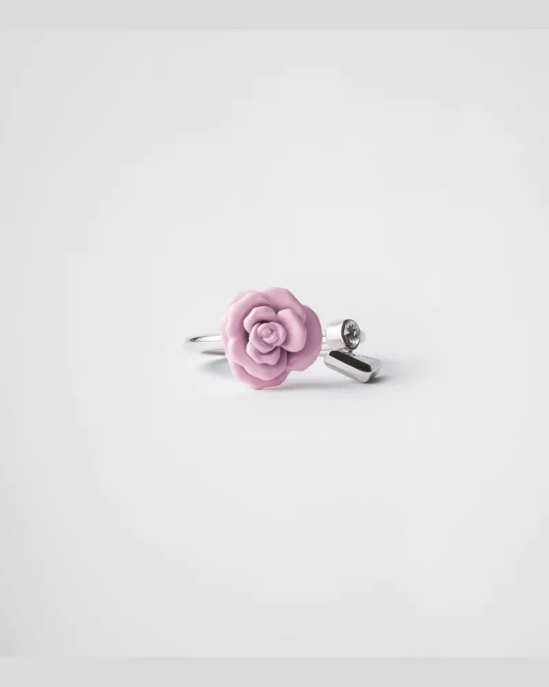 Prada Ring aus emailliertem Metall Blütenrosa