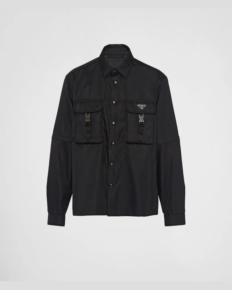 Prada Hemd aus Re-Nylon Schwarz