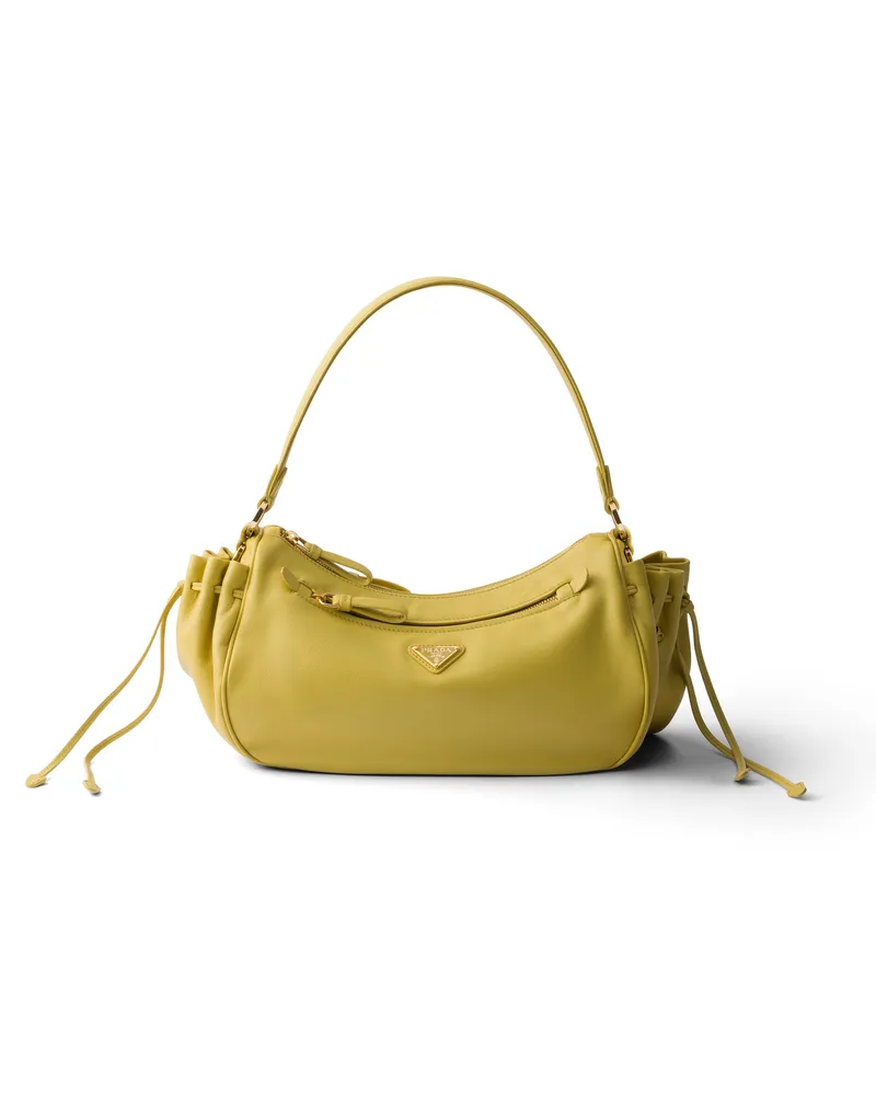 Prada Kleine Tasche Aus Leder, Damen, Zitronengelb Zitronengelb