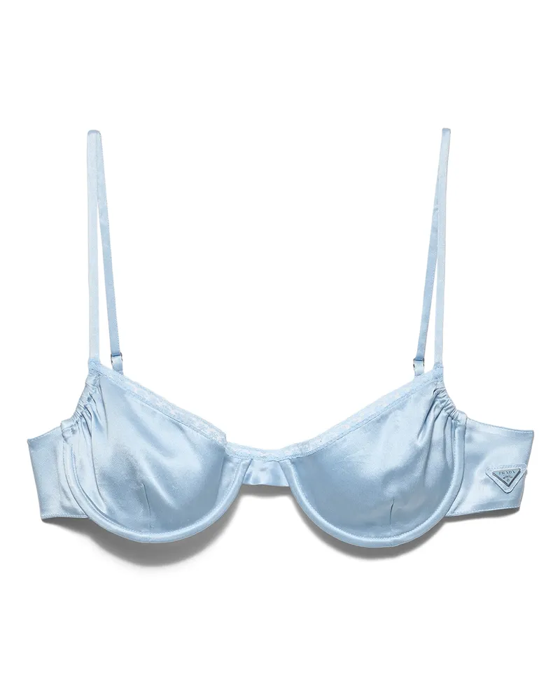 Prada Bh Aus Satin Im Vintage-look, Damen, Seeblau, Größe Seeblau