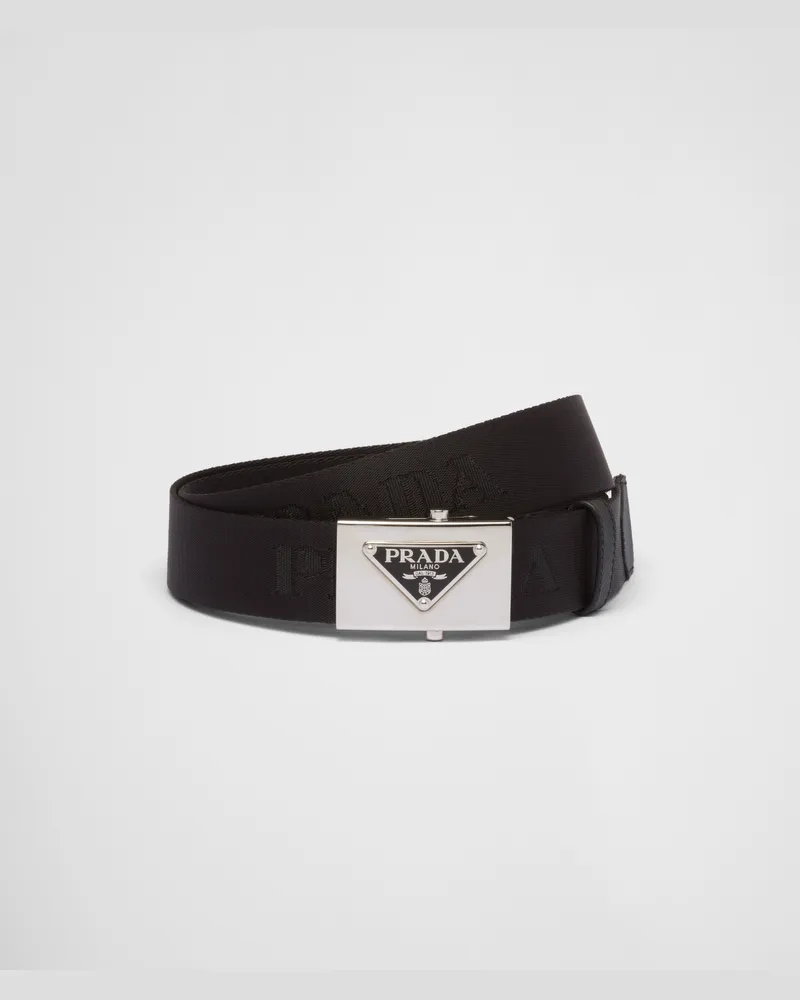 Prada Gürtel aus gewebtem Nylon Schwarz