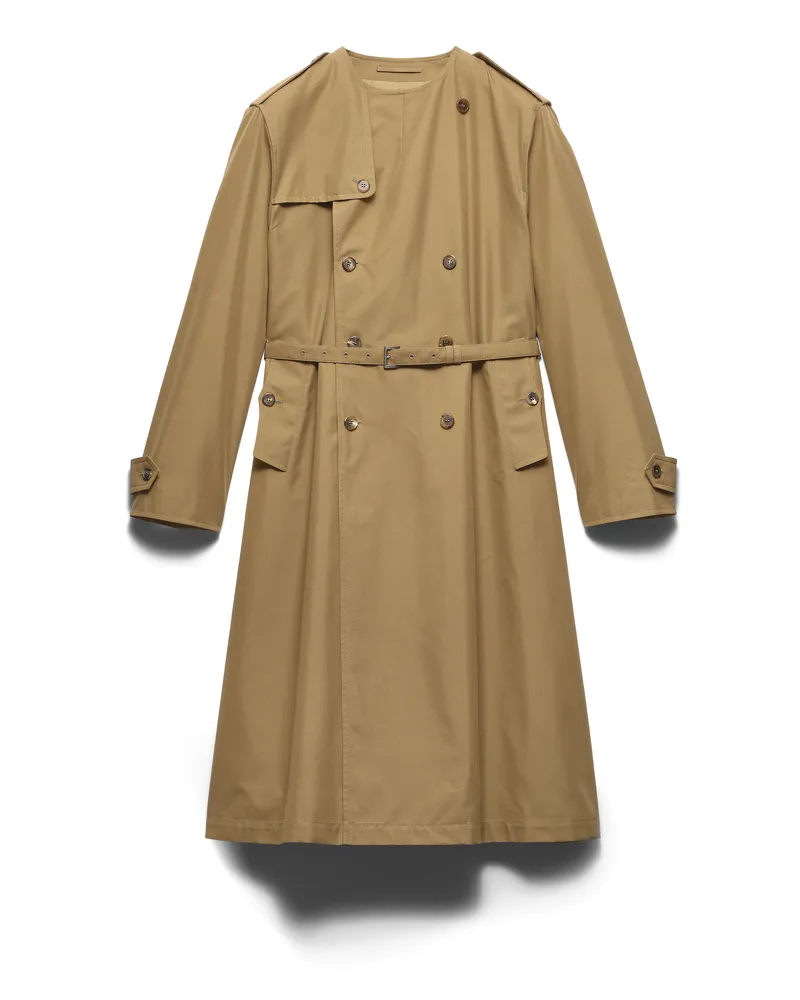Prada Mantel Aus Baumwollmischung, Herren, Lehmgrau, Größe Lehmgrau