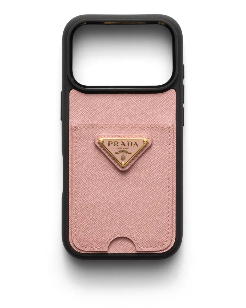 Prada Hülle Für Iphone 17 Pro Aus Saffiano-leder, Damen, Pfirsich Pfirsich