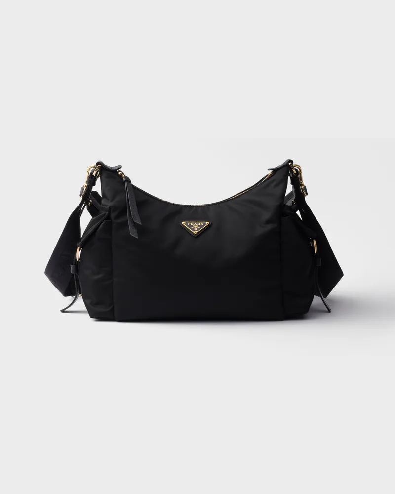 Prada Explore große Tasche aus Re-Nylon und Leder Schwarz