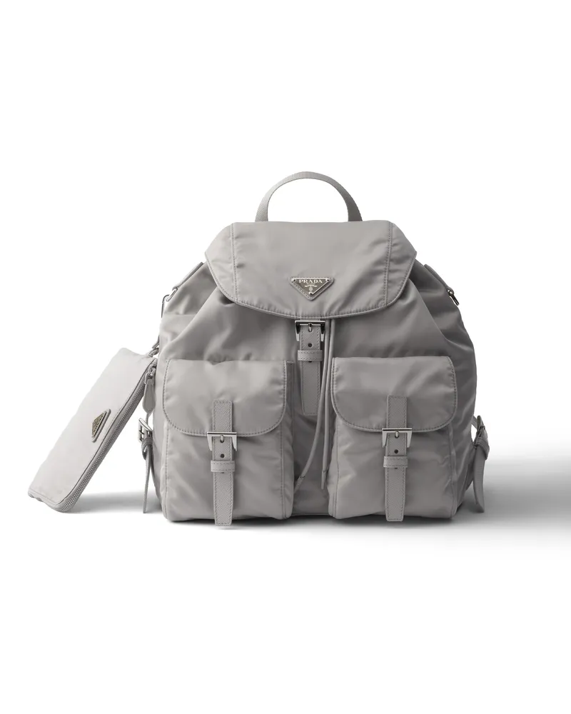 Prada Rucksack Aus Re-nylon, Damen, Wolkengrau Wolkengrau