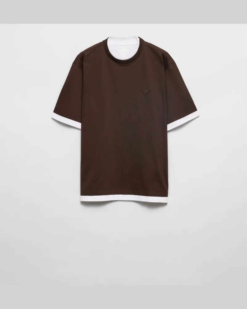 Prada T-Shirt aus Baumwolle Ebenholz