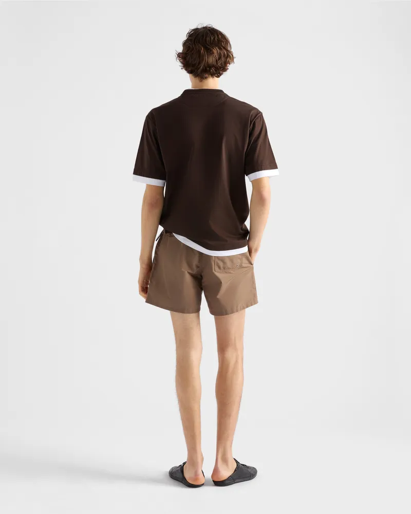 Prada T-Shirt aus Baumwolle Ebenholz