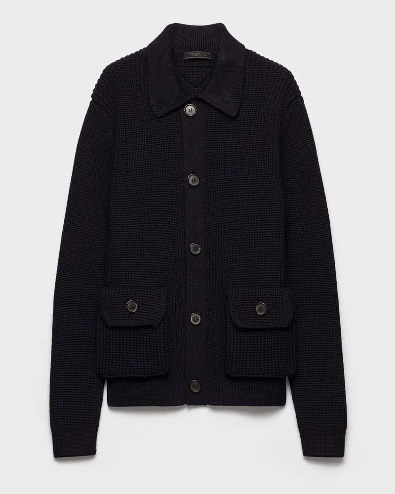 Prada Strickjacke aus Wolle Blau