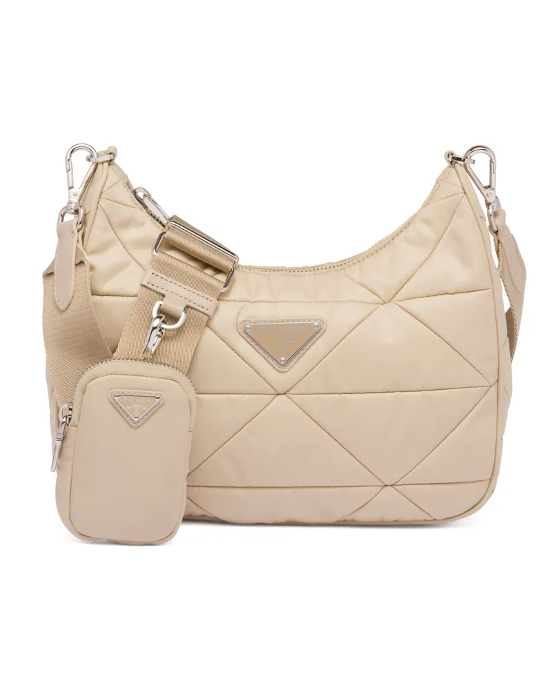 Prada Sack Bag Aus Gepolstertem Re-nylon, Damen, Wüstenbeige Wüstenbeige