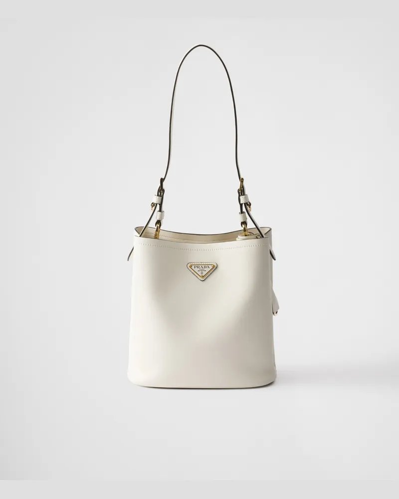 Prada Mittelgroße Tasche aus Leder Weiss