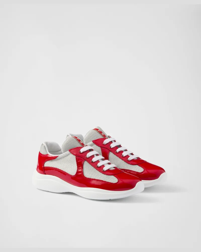 Prada America’s Cup Sneaker aus Biker-Gewebe Rot
