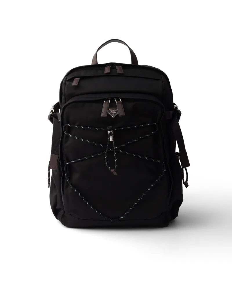 Prada Speedrock Rucksack Aus Re-nylon Und Leder, Herren, Schwarz Schwarz