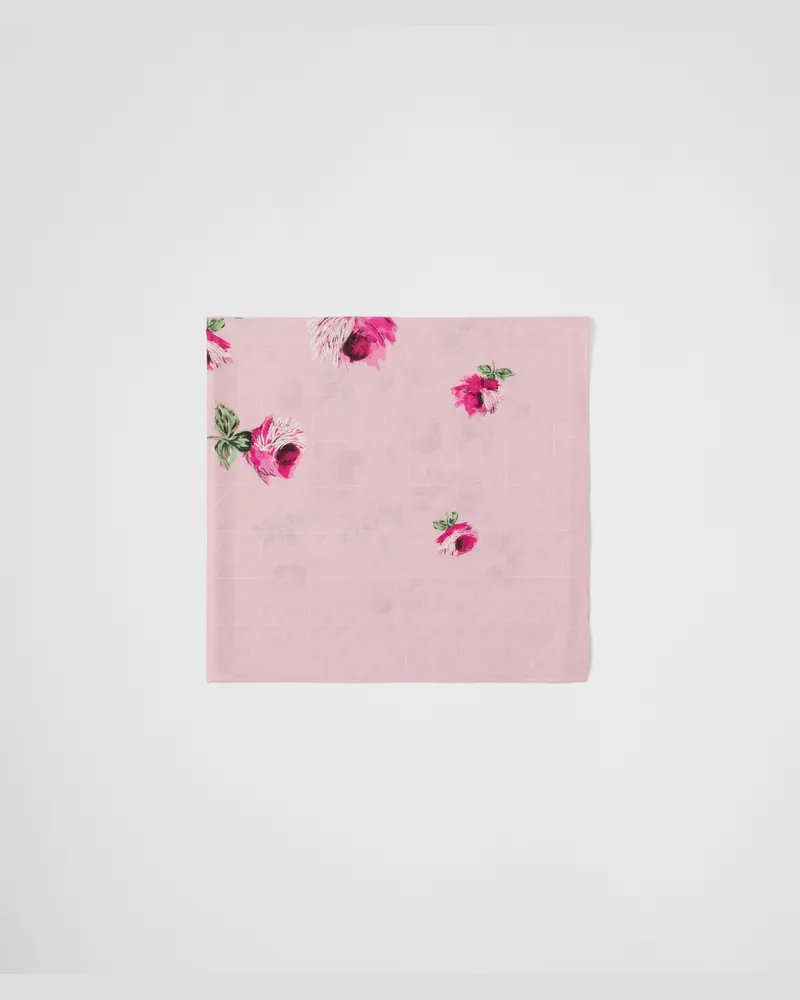 Prada Jacquard-Schal aus Crêpe de Chine, 90 x 90 Quarz
