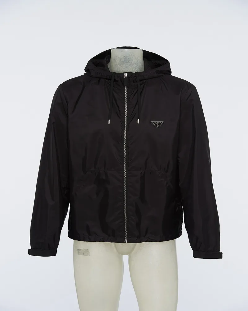 Prada Jacke Aus Re-nylon, Herren, Schwarz, Größe Schwarz