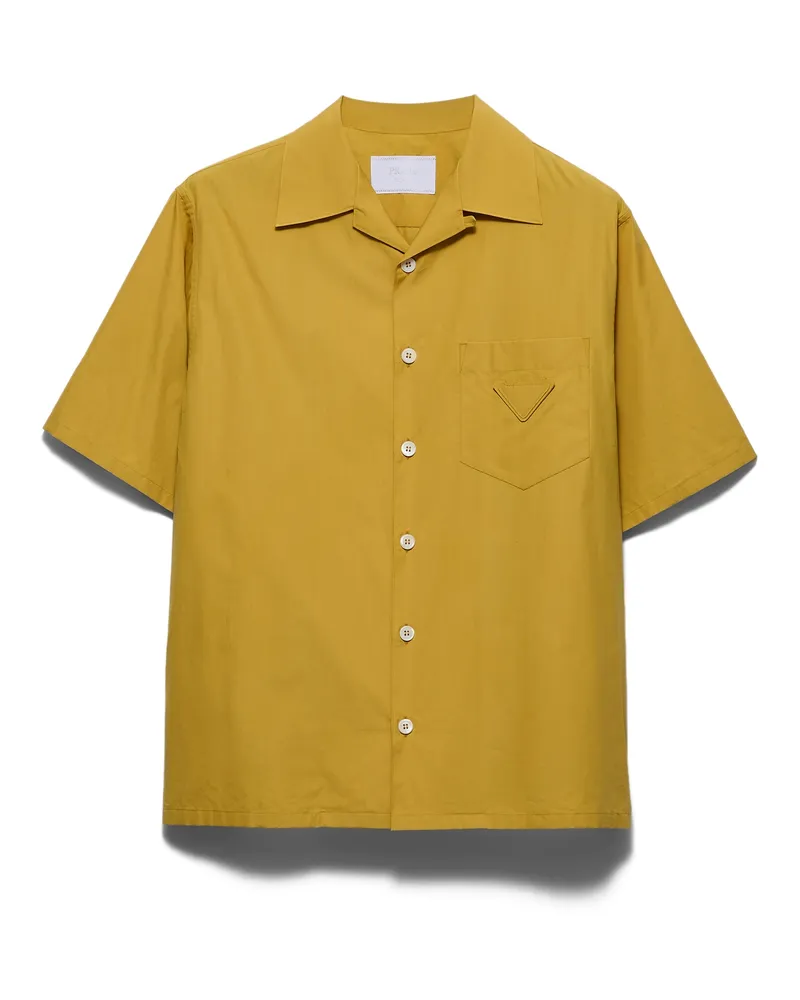 Prada Bowling-hemd Aus Baumwolle, Herren, Senfgelb, Größe Senfgelb