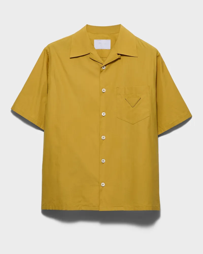 Prada Bowling-Hemd aus Baumwolle Senfgelb