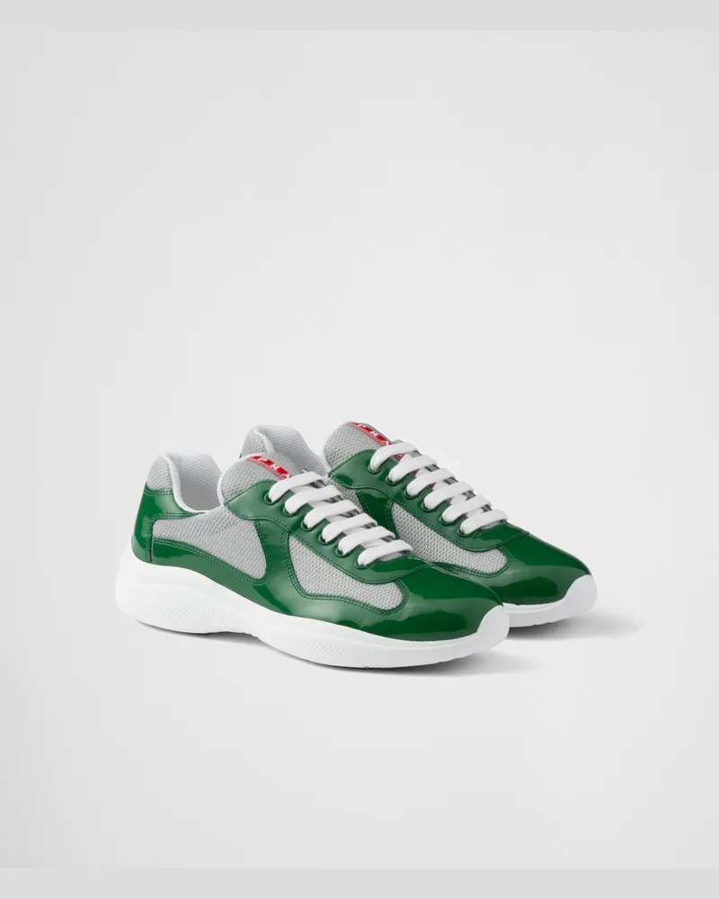 Prada America’s Cup Sneaker aus Lackleder und Funktionsgewebe Grün