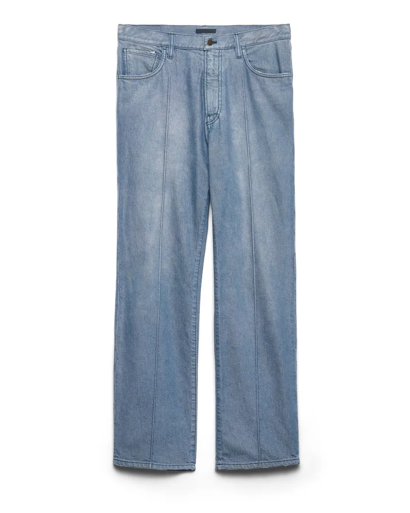 Prada Five-pocket-jeans Aus Gewaschenem Denim, Herren, Denim, Größe Denim