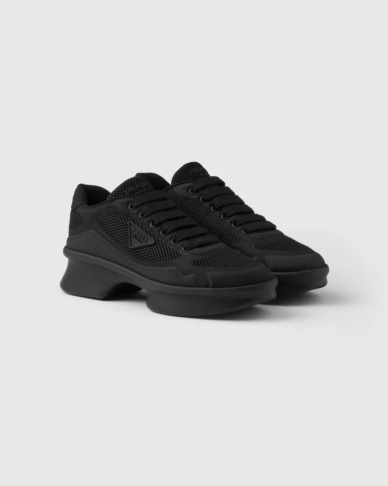 Prada Sneaker aus Re-Nylon und Meshgewebe Schwarz