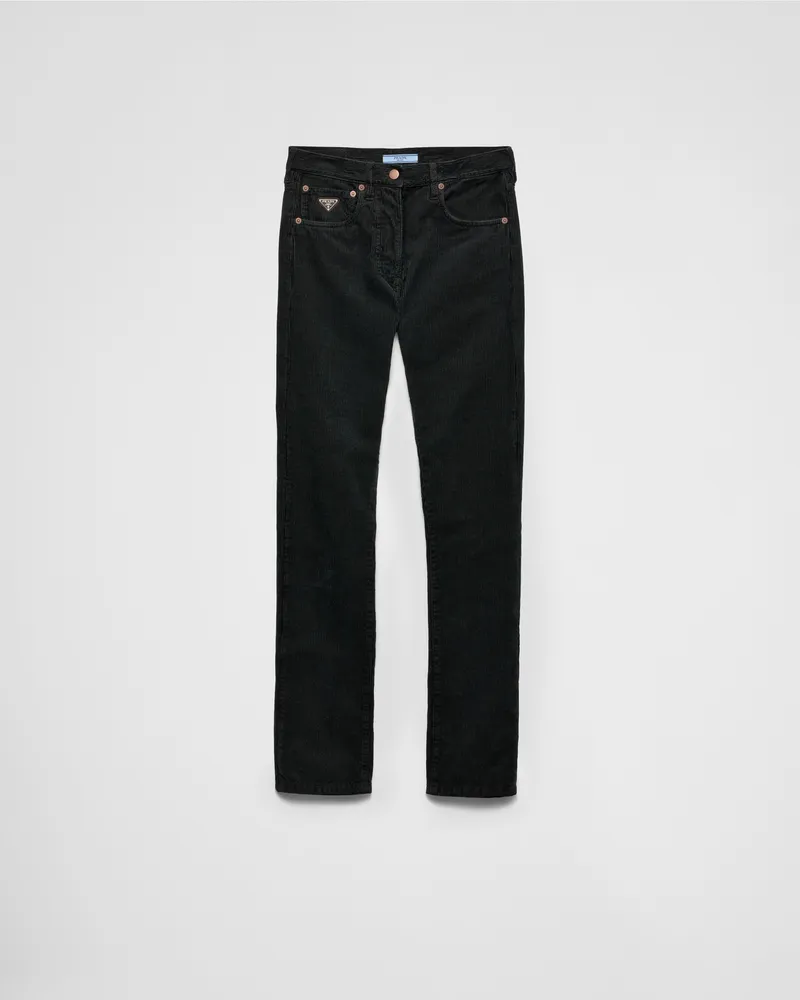 Prada Five-Pocket-Jeans aus Cord Schwarz