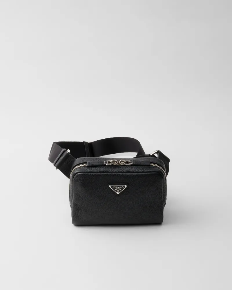 Prada Schultertasche aus Leder Schwarz
