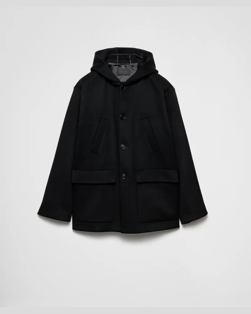 Prada Jacke aus Wollgemisch Schwarz