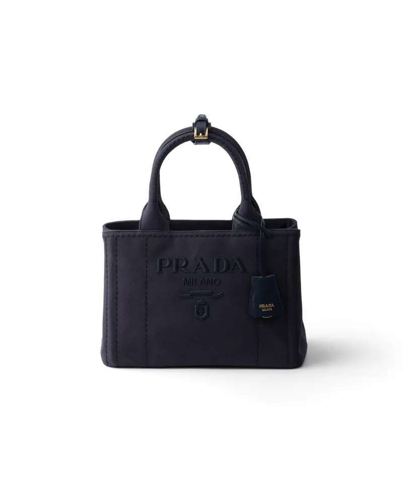 Prada Kleine  Jardinière Tasche Aus Baumwoll-canvas, Damen, Ostseeblau Ostseeblau