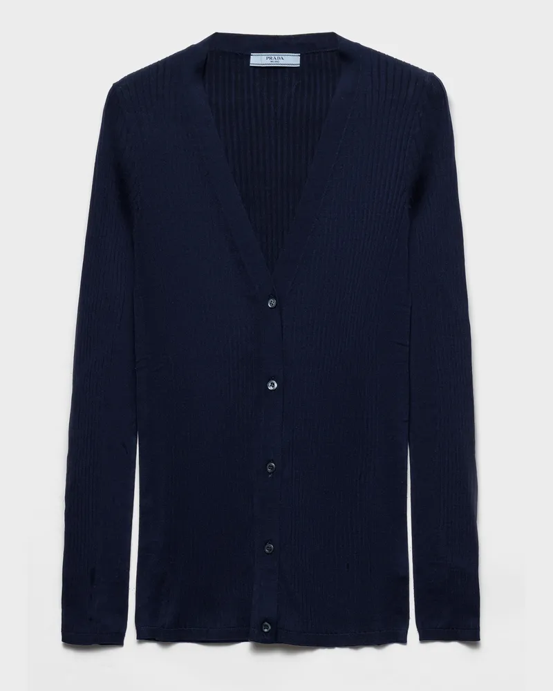 Prada Strickjacke aus Baumwolle Blau
