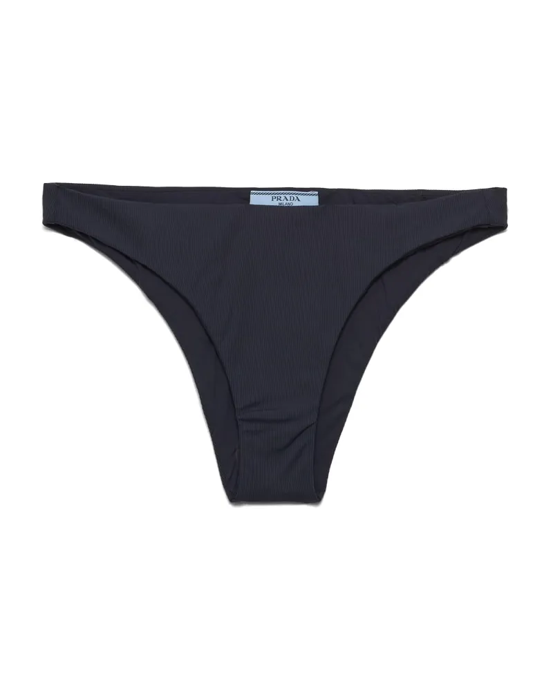 Prada Bikini-unterteil Aus Rippstrick, Damen, Blau, Größe Blau