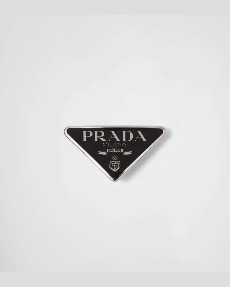 Prada Haarspange aus Metall Schwarz