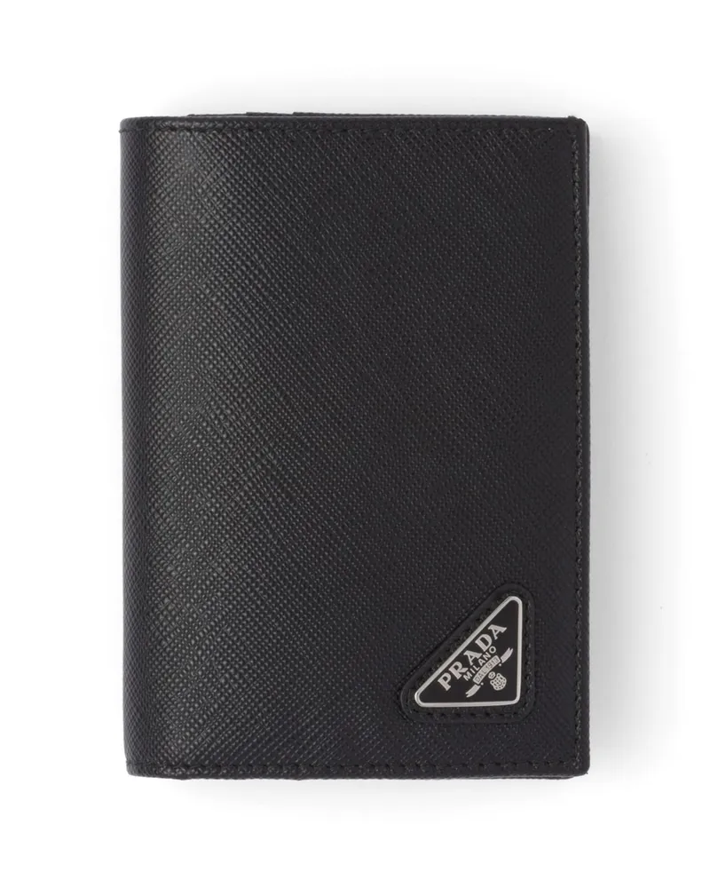 Prada Kleine Geldbörse Aus Saffiano-leder, Herren, Schwarz Schwarz