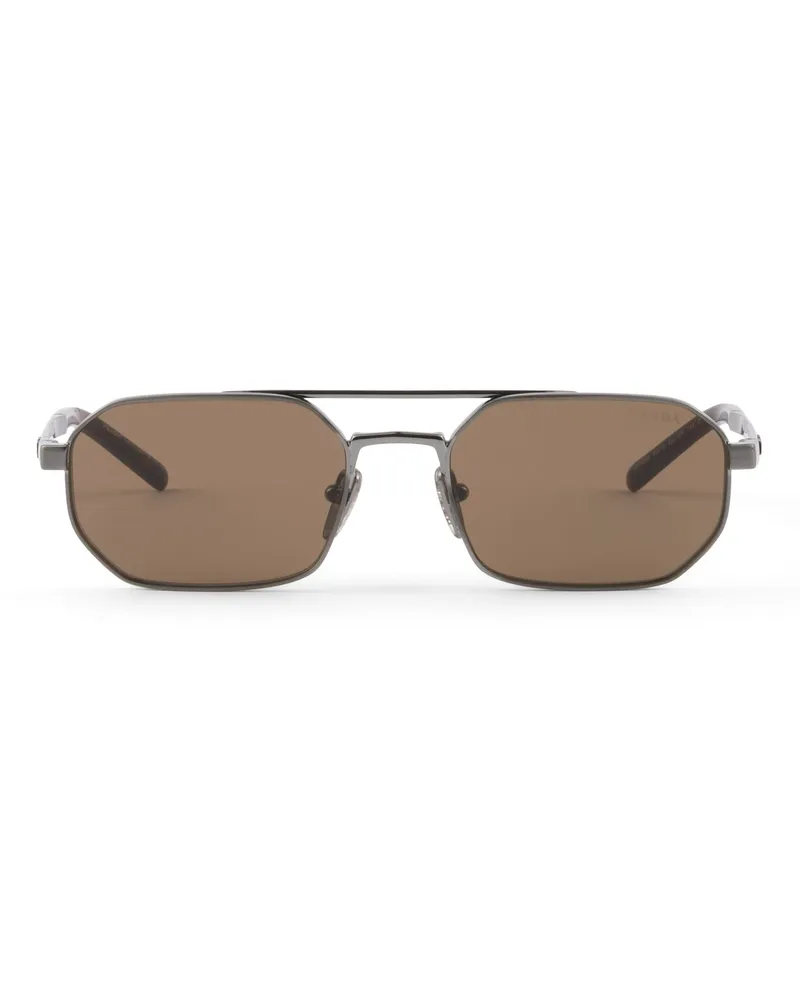 Prada Sonnenbrille Mit  Logo, Herren, Linsenfarbe Erde Linsenfarbe