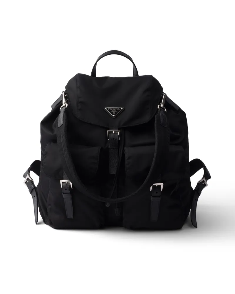 Prada Rucksack Aus Re-nylon, Herren, Schwarz Schwarz