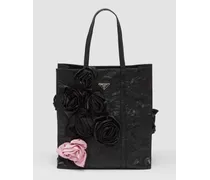 Mittelgroße Tote Bag aus Nappa-Leder mit Blumen