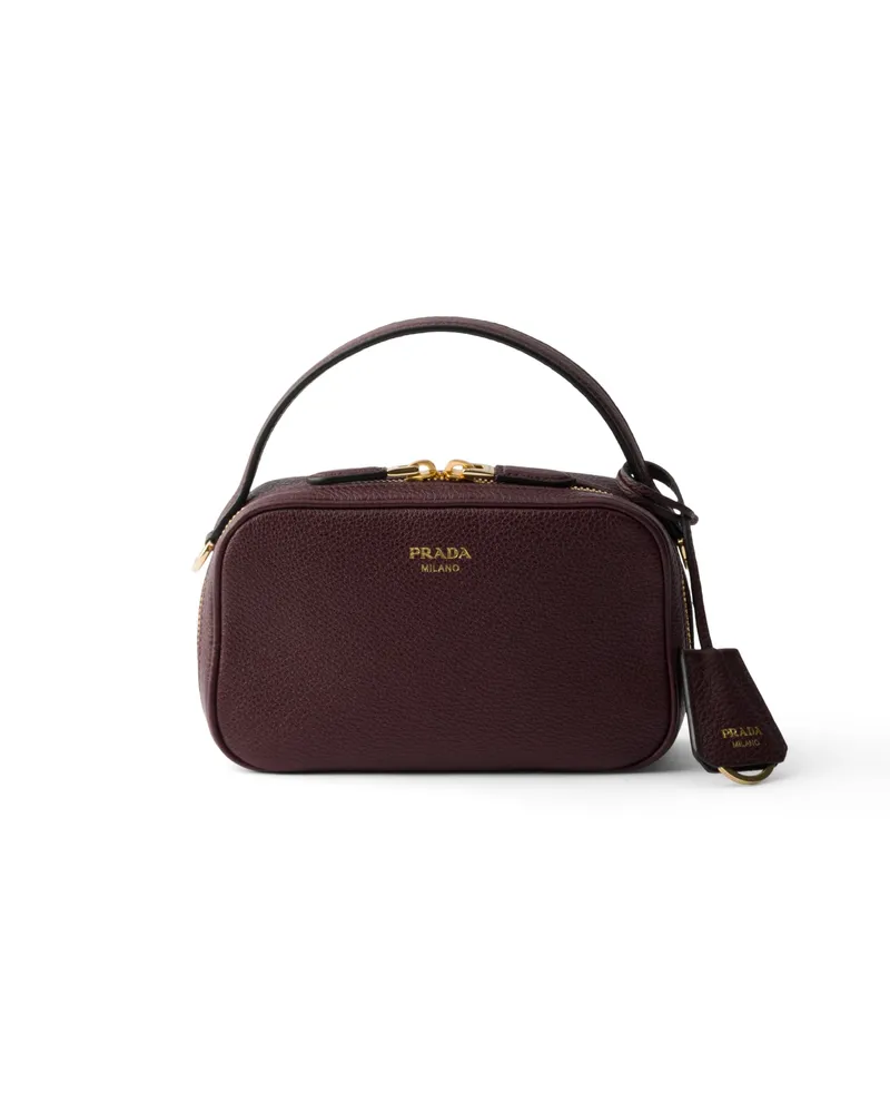 Prada Odette Mini Bag Aus Leder, Damen, Burgunder Burgunder