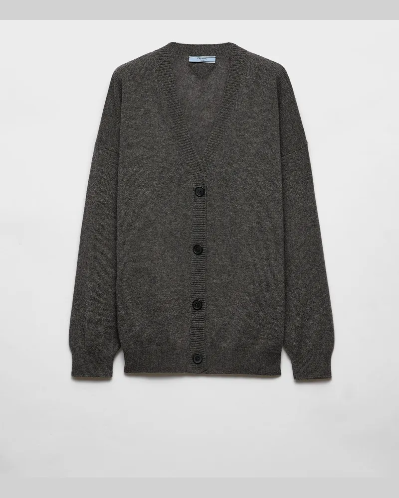 Prada Strickjacke aus Kaschmir Schiefergrau