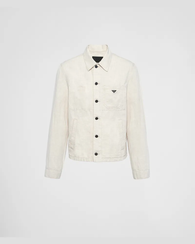 Prada Blousonjacke aus Chambray Natur