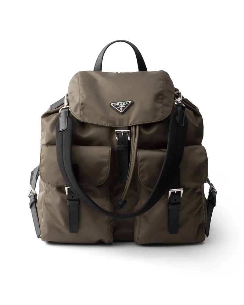 Prada Rucksack Aus Re-nylon, Herren, Rauchgrau Rauchgrau