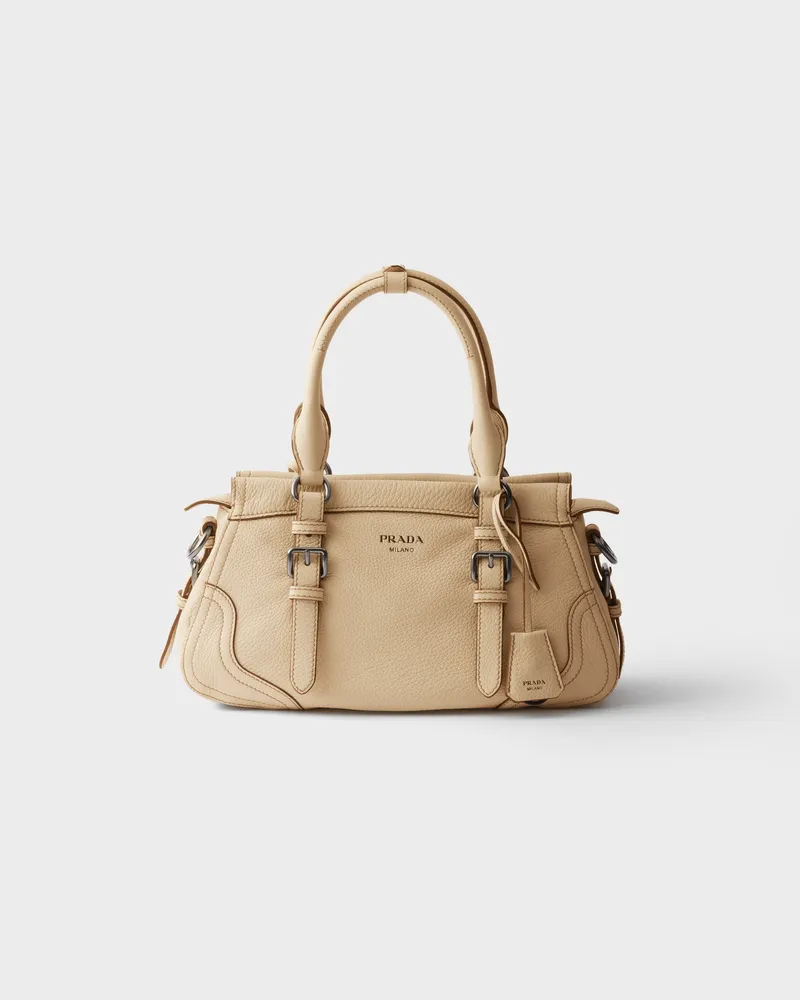 Prada Große Tote Bag aus Leder Sandbeige