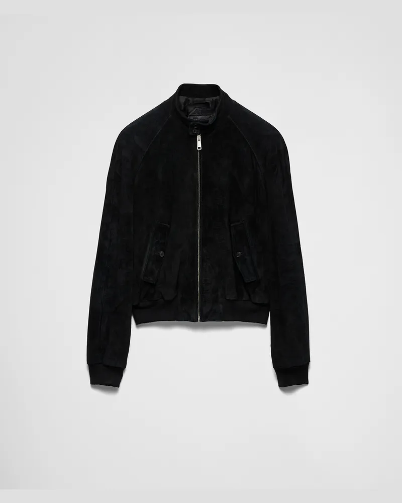 Prada Bomberjacke aus Wildleder Schwarz