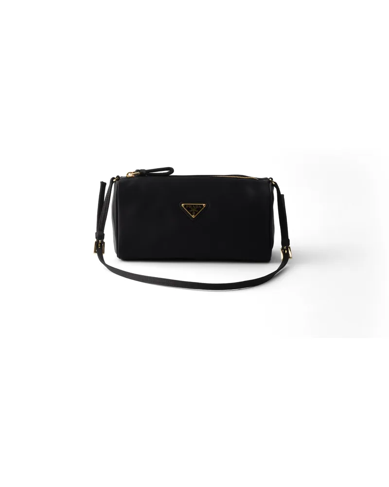 Prada Mini Bag Aus Satin, Damen, Schwarz Schwarz