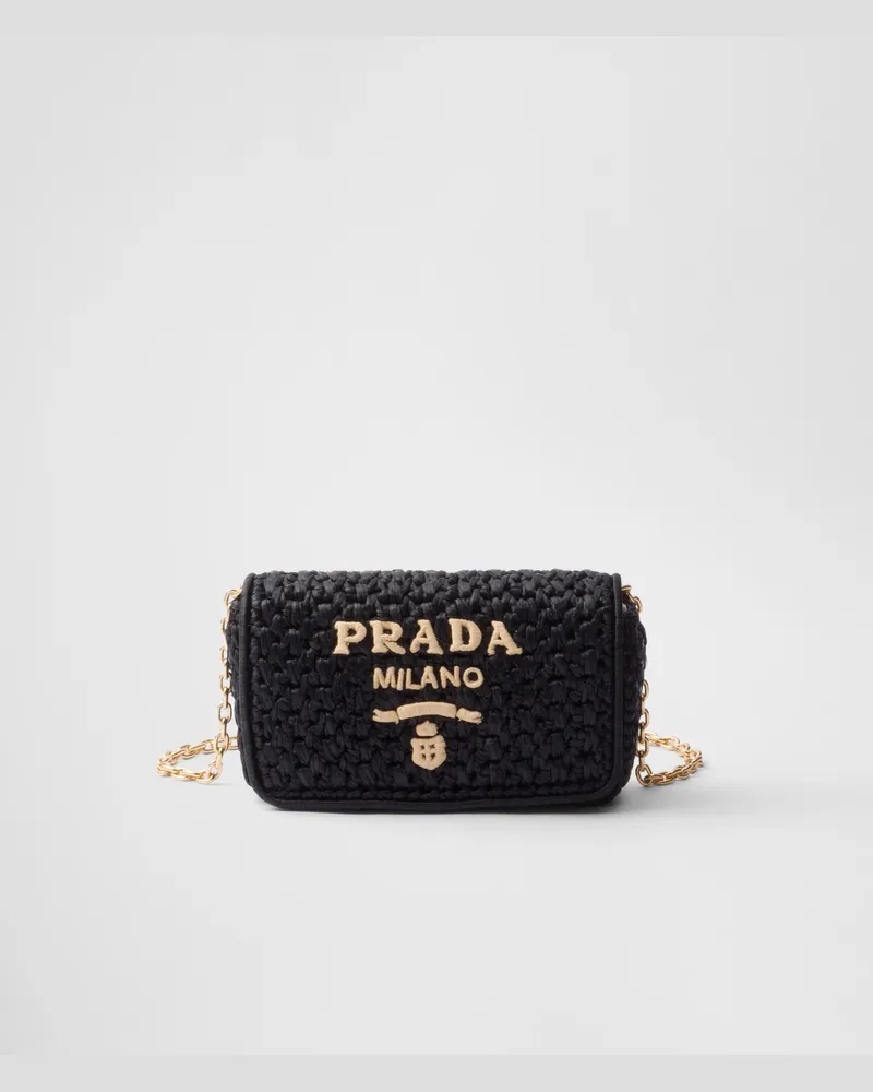 Prada Gehäkelte Schultertasche Schwarz