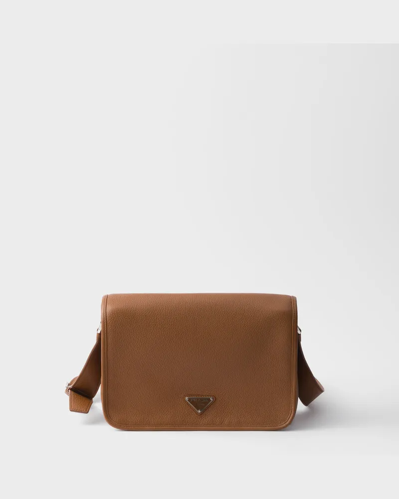 Prada Schultertasche aus Leder Cognac