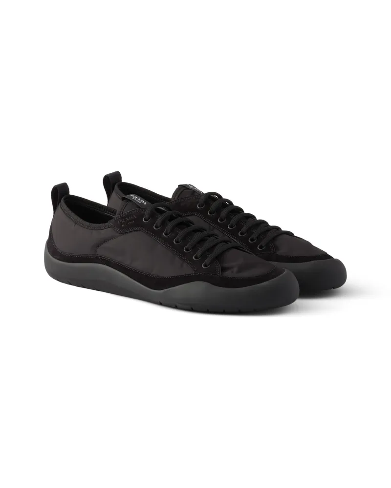 Prada Speedrock Sneaker Aus Re-nylon Und Veloursleder, Herren, Schwarz, Größe 11 Schwarz